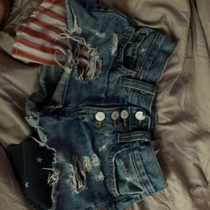 American flag jean shorts size 7